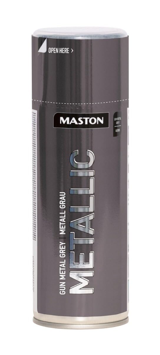 Maston Spray Paint Metallic Gloss Gun Metal Grey 400ml