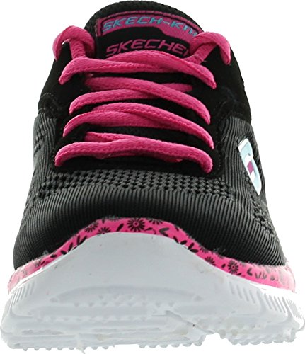 Skechers Girls Skech Appeal Island Style Lace Up Sneakers,Black/Hot Pink,113