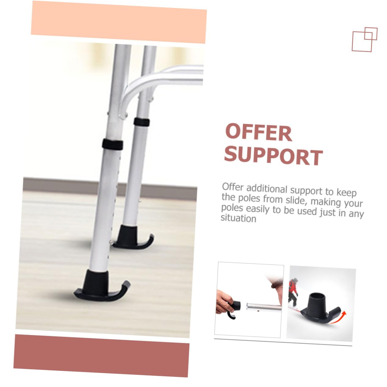 Baluue 24pezzi Antiscivolo Per Deambulatori Per Camminatori Accessori Per Facili Installare e Resistenti All