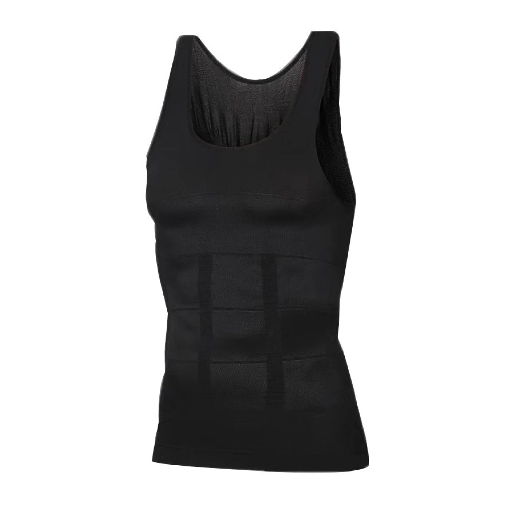 Herren bauchweg-Shapewear-kompressionshemden mit Rundhalsausschnitt – Enge Fitness-Body-Shaper-unterhemden für den Sport im fitnessstudio