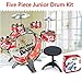Produktbild Zwhl Fünf Stück Jazz Schlagzeug Satz Junior Drum Kit Puzzle Musikspielzeug Benutzt Für Kinder Entwickeln Intellektuelle Entwicklung Hand Auge Koordination Eltern-Kind-Kommunikation (Color : Red)