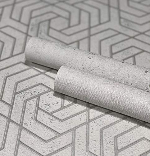 Marburg Wallpaper Grey Silver Concrete Look for Bedroom or Living Room Non-Woven Wallpaper 100% Made in Germany Premium Quality 10,05 x 0,53m - Image 3