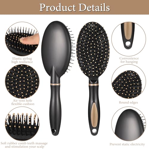 Heyu-Lotus 5 Packs Hair Brush Set, Paddle Brush Women Detangle Hair Brush - Image 3