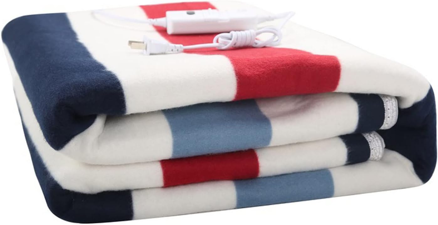 Heated Mattress Pad Stripe Pattern Electric Bed Warmer Pad Soft Thicken Heated Blanket Winter Body Warmers Fast Heating