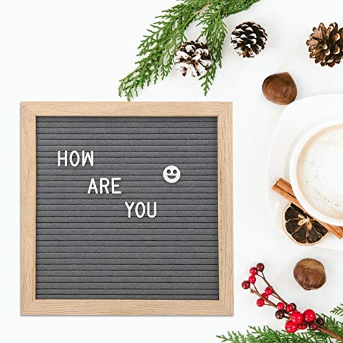 Felt Board with Removable Letters - Great for Room Decor - Comes with 2 Letter Sets - Suitable for Classrooms and Offices - Wood, Grey - 10 X 10in (grey)