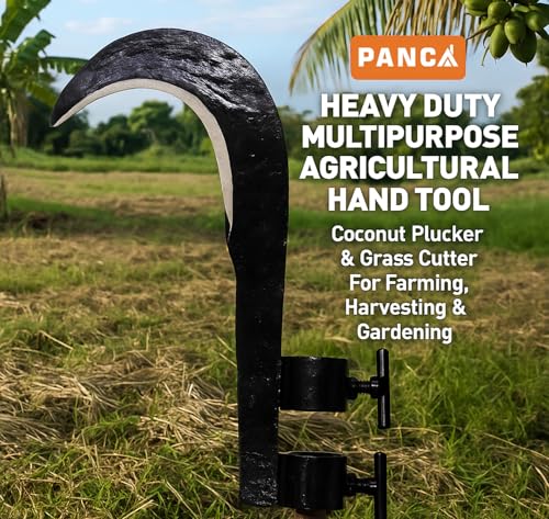 Image of PANCA Heavy Duty Coconut Plucker & Grass Sickle Cutter Head | Multipurpose Agricultural Hand Tool for Farming, Harvesting & Gardening (Multipurpose Agricultural Tool)