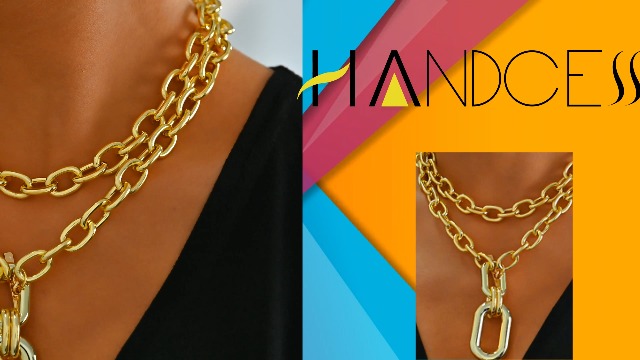 MeeQee Schmuckset Damen Gold - Chunky Choker & Armband Set Im Cuban Style