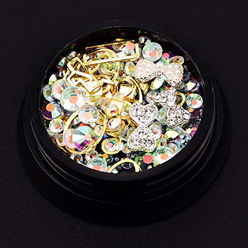 DAWEIF 3D DIY Nail Art Rose Crystal Rhinestones Jewelry Nail Art Stone Gems Design Nail Decoration
