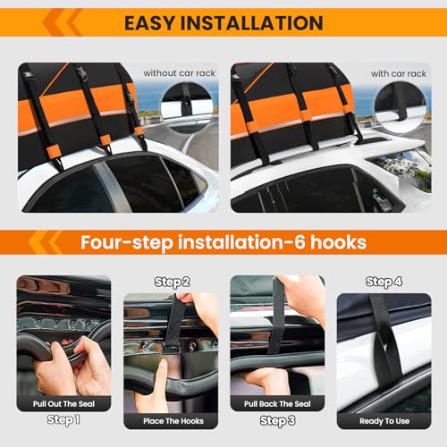Sailnovo 5033_2_M_V1 Rooftop Cargo Carrier Waterproof 20 Cubic Feet Car Roof Rack Cargo Carrier Roof Cargo Bag thumb #5