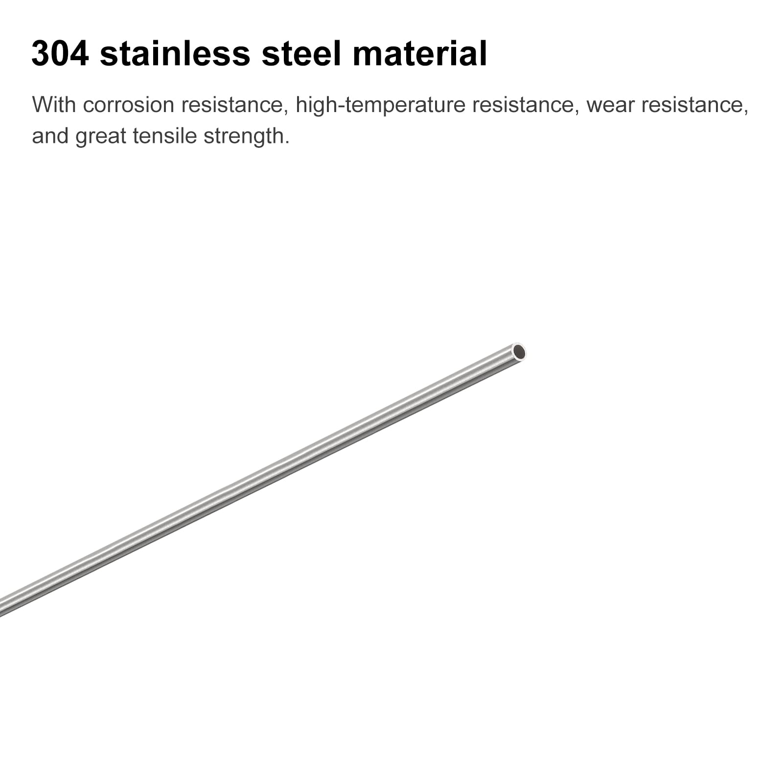 QUARKZMAN 304 Acciaio Inossidabile Tubo Rotondo, Tubo Capillare 0.7mm x 0.1mm x 300mm, 3 Pezzi
