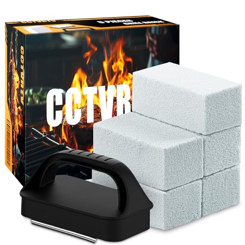 Heavy Duty Griddle Cleaning Brick with Handle, Grill Cleaner for Cleaning Flat top, Pumice Griddle Cleaning Stone Removing Stains for BBQ, Swimming Pool, Sink (5 Pack)