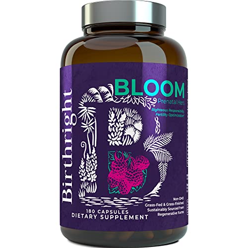 Birthright Bloom Prenatal Supplement – Animal Based Whole Food Prenatal with Grass Fed Liver, Fish Roe, Bone Marrow, Colostrum, Magnesium & Traditional Herbs