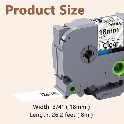 Vista 196 de Hehua Tze - Cinta negra laminada de 0.945 in y 0.94 pulgadas compatible con Brother P-Touch TZe-354 TZe354 TZ-354 TZ354 etiqueta para Ptouch PT D600