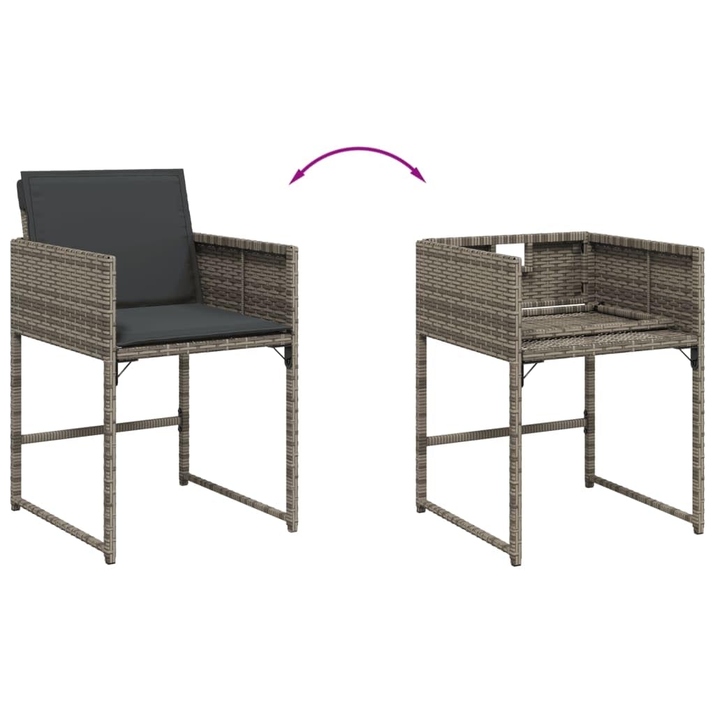 ShGaxin Set Sala da pranzo da giardino 7 pezzi e cuscini in rattan sintetico Grigio, Set Tavolo e Sedie Giardino, Tavolo Terrazza Esterno e Sedie, Set Terrazza, Mobili da Giardino Esterno - 3278041