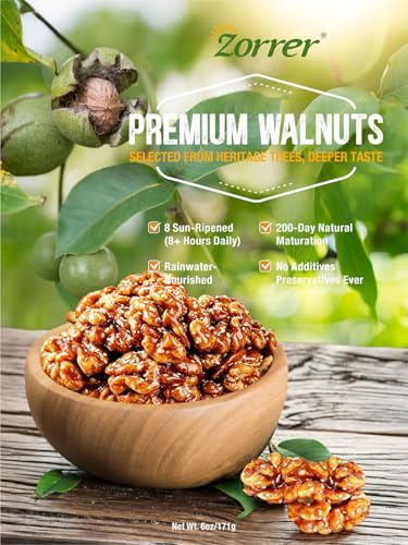 Image of Zorrer Lychee Honey Walnuts, 6 oz, Roasted, Not Fried, No Added Sugar | Non-GMO, Vegan & Gluten-Free, Freshly Seasoned Walnuts, Perfect for Sports Events, Movie Nights & Gatherings