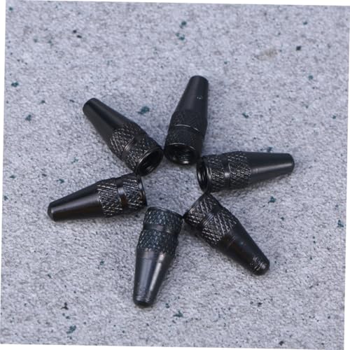 6 Pcs Tapones de Válvula Aluminio Negro miniatura 7
