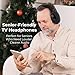 Daysnew Wireless Headphones for TV Watching with Charging Dock & RF Transmitter, Senior-Friendly Over Ear TV Headset, Compatible with Most Televisions