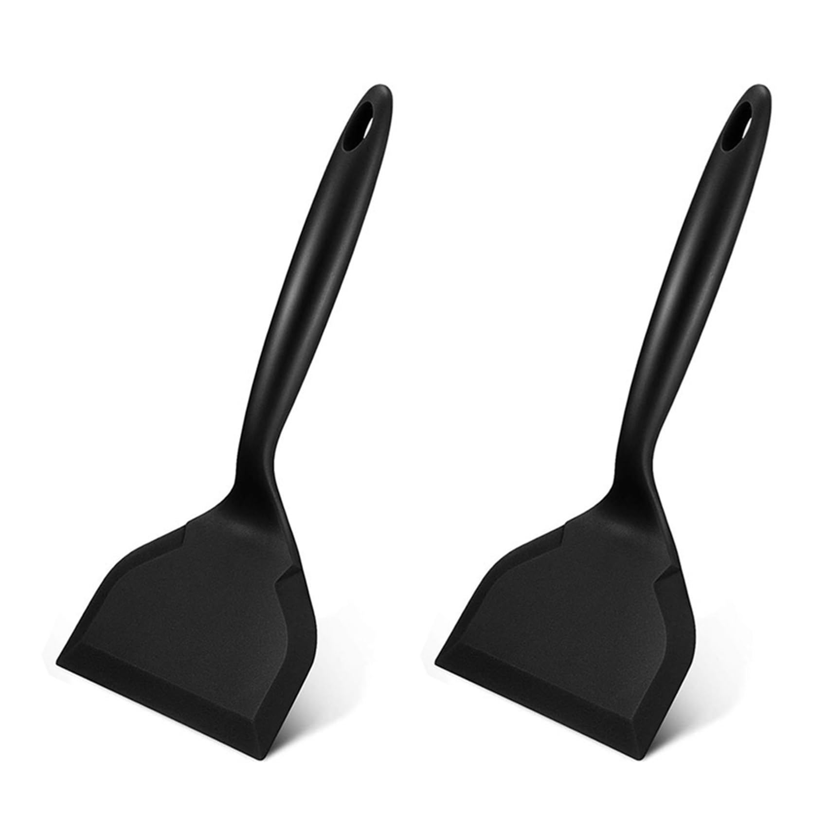 Ctrlzs Black 2X Silicone Spatula Pancakes Shovel Omelette Spatula Turner For Eggs Fish Pancake Kitchen Scraper