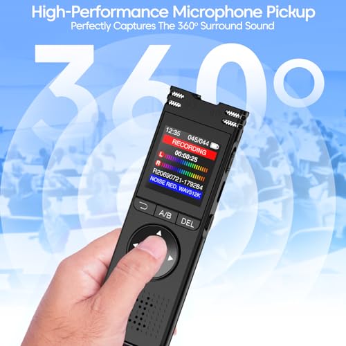 Image of Sounce 32GB Voice Recorder Device with AI Noise Reduction Mp3 Player with Earphones Compatible with Meetings Lectures One Click Recording Upto 50 Hours WAV Format Built in Mic Audio Recorder (Black)