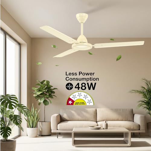 Image of Havells REO Vaayu 1200 mm ES Ceiling Fan | High Speed, High Air Delivery | Strong & Powerful |Air Delivery: 220CMM| RPM: 370| 2 Year Warranty | (Pack of 1, Bianco)