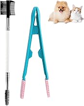Dog Tear Stain Remover Comb 2 Pcs Double-Headed Pet Eye Comb with Soft Bristles, Gentle Dog Eye Booger Remover for Cats & Small Dogs,Safe & Effective Grooming Tool for Removing Crust, Mucus & Tear Sta