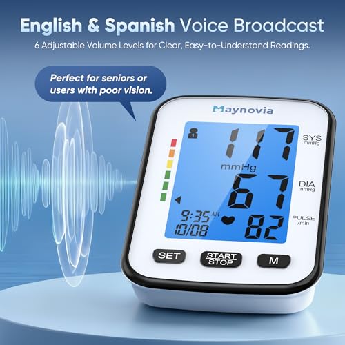 Image of Upper Arm Blood Pressure Monitor, Talking, 8.6-16.5 in Cuff | English and Spanish voice, backlit LCD, 6-level volume, 2-user memory, 120 readings, irregular heartbeat detection, home use