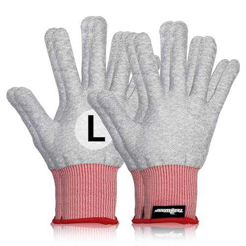TECKWRAP Grey Professional Vinyl Wrap Anti-Static Application Gloves (2 Pairs/Pack) Large Size for wrap and decal applications