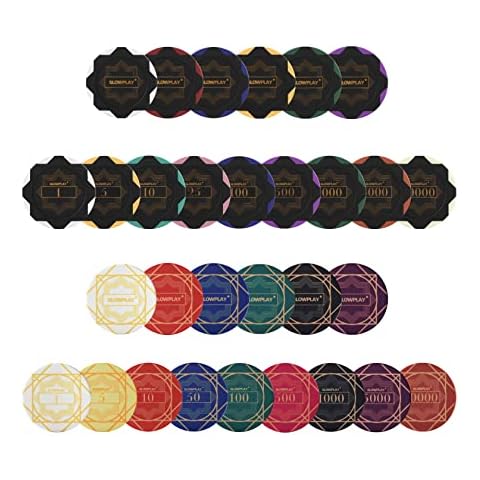 SLOWPLAY Poker Chip Sample Set | Nash Clay Poker Chips & Ceramic Poker Chips | Numbered Chips, Blank Chips | 50pcs per Pack Cover