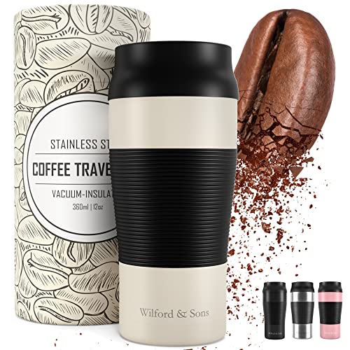 Thermobecher Kaffeebecher To-Go Edelstahl - 360ml Thermo Trinkbecher Auslaufsicher BPA-frei | 4h...