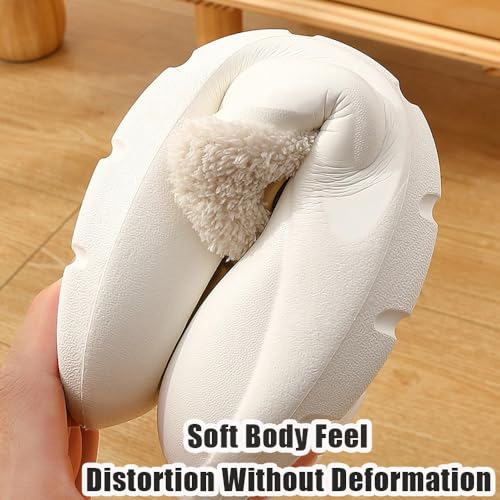 Women's Fur Lined Platform Clogs Removable Lining Waterproof Cotton Slippers Winter Fuzzy Shoes for Women Men Indoor Outdoor3