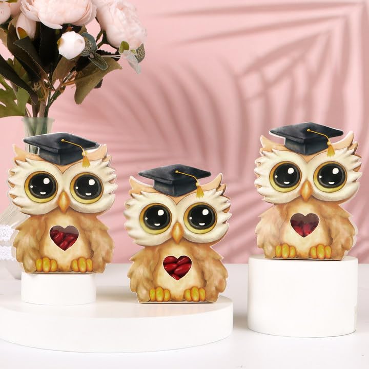 50pz Bomboniere Laurea A Forma Di Gufo - Scatoline Portaconfetti Con Tocco Laurea - Foto 11