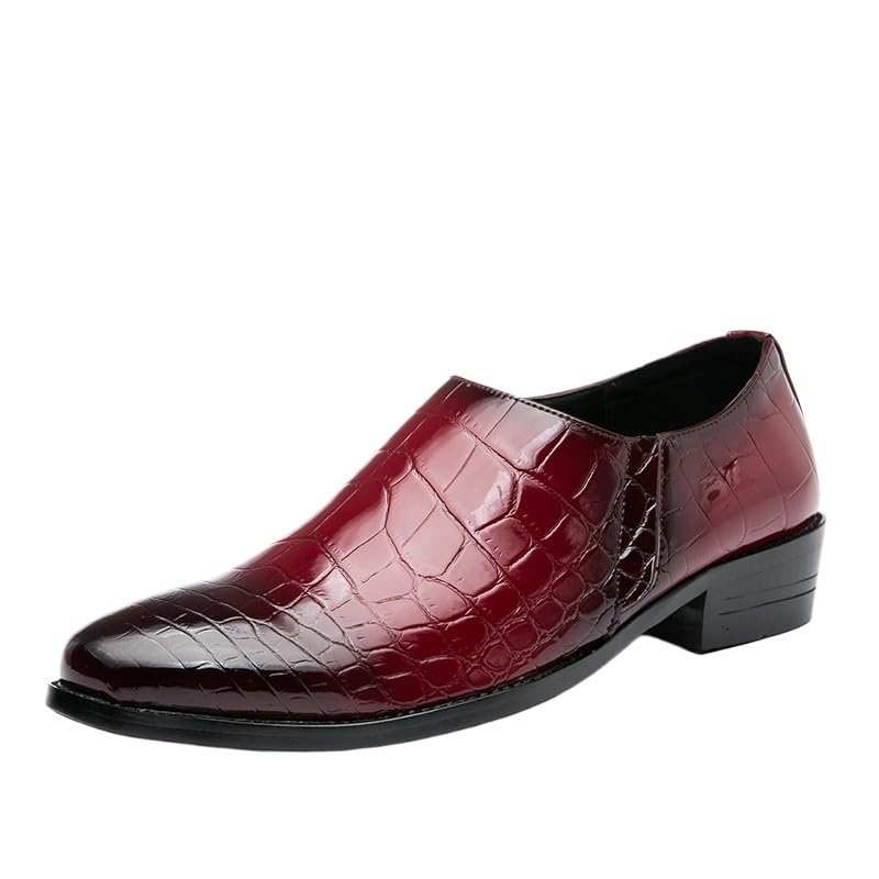 Formal Shoes Dress Oxford for Men Anti-Slip Working Round Toe Uniform Burnished Leather Slip-on