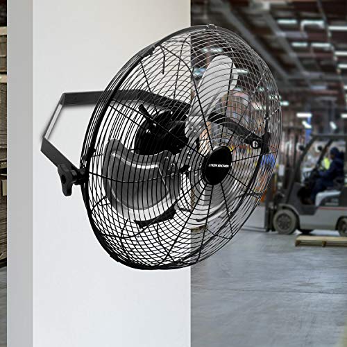 Ken Brown 18 Inch High Velocity Industrial Wall Mounted Fan 4012Cfm 3 Speed For Industrial, Commercial, Residential, And Shop Use - Etl Safety Listed #TOP6