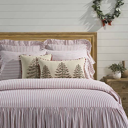 Piper-Classics-Timeless-Ticking-Red-Embroidered-Christmas-Tree-Throw-Pillow-Cover-Country-Farmhouse-Holiday-Decor-18-High-x-18-Wide Piper Classics Timeless Ticking Red Embroidered Christmas Tree Throw Pillow Cover Country Farmhouse Holiday Decor 18 High x 18 Wide