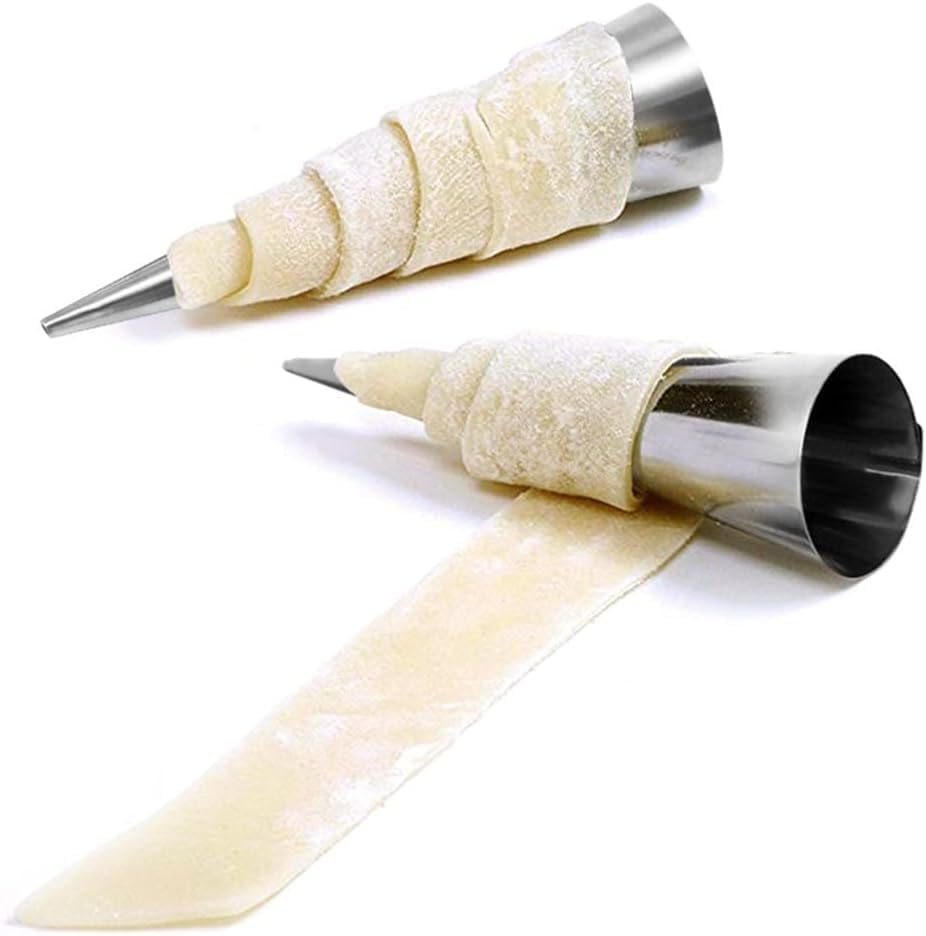Orret Home 6’lı Paslanmaz Çelik Cannoli Kalıbı – Krem Rulo, Kruvasan, Külah ve Hamur Sarma İçin Koni Şekilli Pasta Kalıbı, Pastacılık Huni Seti-Kurabiye Kalıbı - Görsel 3