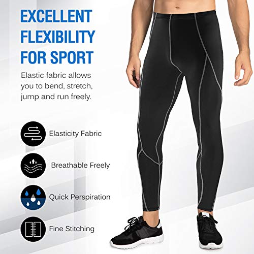 Jersey de ciclismo, Andoer Calça de compressão masculina Sports Baselayer Workout Active Collants Le
