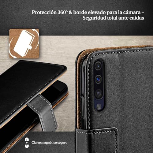 Funda Samsung Galaxy A70 moex tipo libro en cuero vegano negro 3