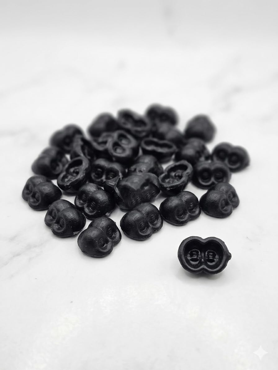 Premium Black Plastic Dog & Monkey Noses for Soft Toy Making - Pack of 100 Pcs, Dual Cavity Snout for Amigurumi Crochet Animals, Teddy Bear Puppets, DIY Plushies, Dolls & Craft Raw Materials-image-24