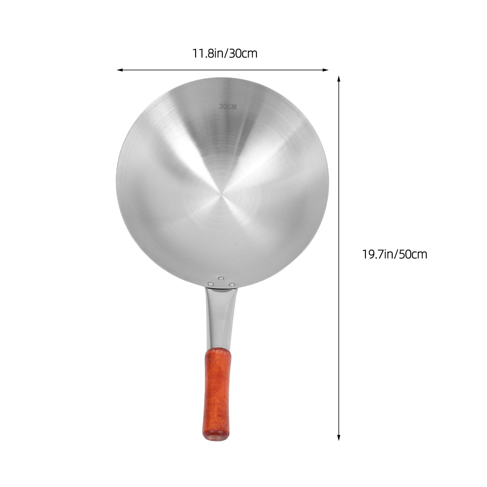 Wok Friggere Verdure per Resistente alla Corrosione in Acciaio Inossidabile Manico Singolo Ergonomico Argento Uso Quotidiano Cucina