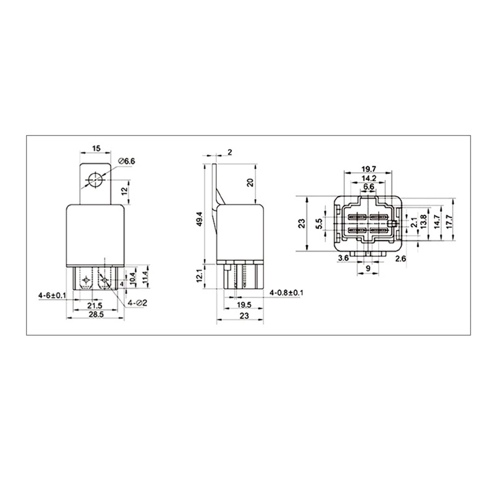 Sello de relé de inserción de coche de 4 pines relé automotriz impermeable 12V 24V 40A Terminal de cobre relé automático aire acondicionado Piezas de recambio (Size : 24V)