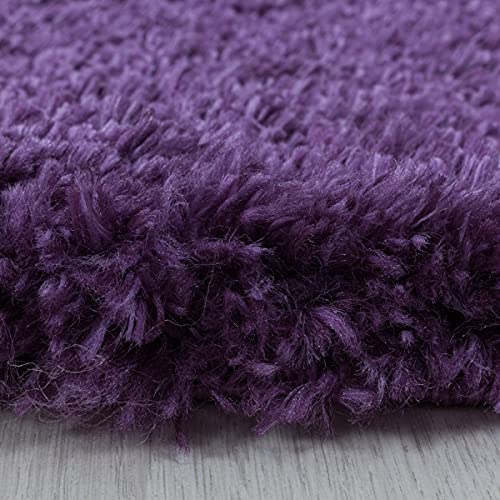Tapis à poils longs d'une douceur absolue violet design 140x200cm