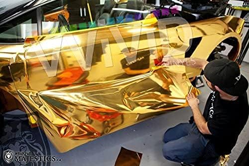Vinyle chrome doré VViViD 76x152cm pour masquer les rayures de carrosserie - 5