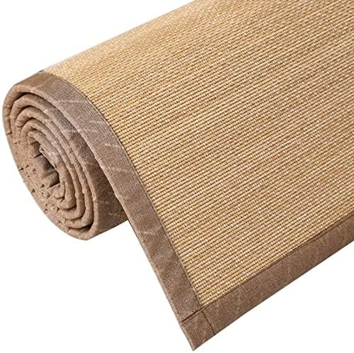 Hand Woven Long Hallway Carpet Runner, Non-Slip Summer Area Rug, 14mm Thick Natural Doormat, Easy Clean Dark Brown Floor Mat (60x150cm)