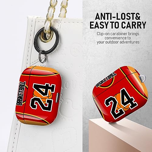 Image of Case for Airpods Pro 2, Special Designed Hot Cartoon Pattern Airpods Pro 2 Case Cover Compatible Airpods Pro 2nd Generation 2022 for Men Women,Red Jersy 24