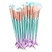 MISS OCEAN 11pcs Makeup Brushes Set 3D Mermaid Makeup Brush eyeshadow brushes Cosmetic Brushes Eyeshadow Eyeliner Blush Concealer Professional