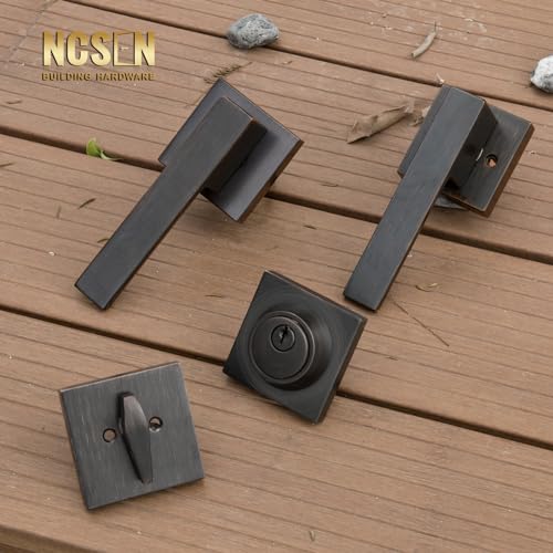 NCSEN Front Door Locksets with Deadbolt, Black Door Handles, Combination Door Lock, Oil Rubbed Bronze Exterior Door Lever… - Image 4