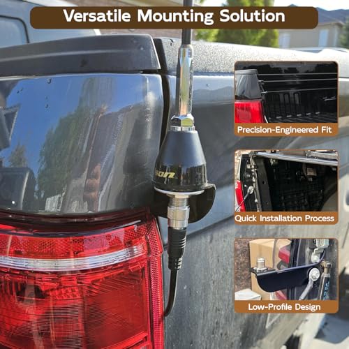 Image of F150 CB Antenna Mount Bracket (Driver Side), Tailgate Flagpole Antenna Mounting Bracket Compatible with Ford F-150 2015-2023