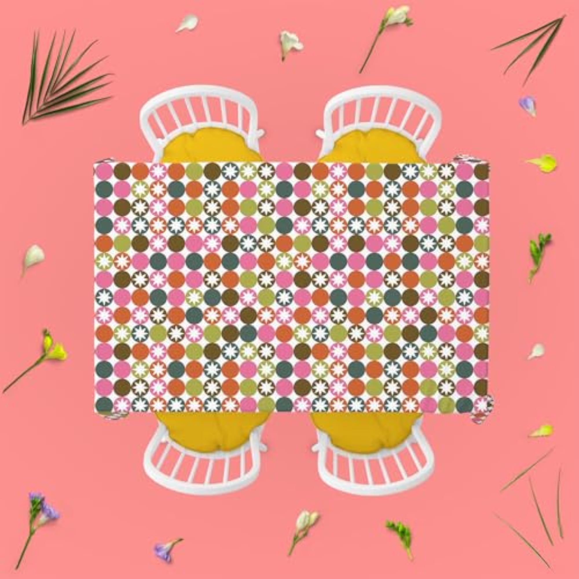 Stars & Circles Table Cloth Cover for Dining & Center Table