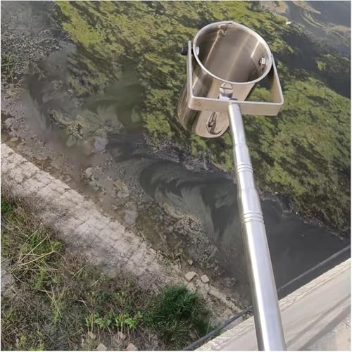 Extra Long Water Sampler for Pool Testing 20 16 10 8 5 FT, Portable Stainless Steel Liquid Dipper with Extendable Pole, Telescopic Ponds Laboratory Industrial Water Collection Tool