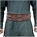 Produktbild HiiFeuer Wikinger breiter Gürtel, mittelalterlicher Kunstleder Rüstungsgürtel Ritter Korsett Gürtel, LARP Halloween Kostüm (Braun A)